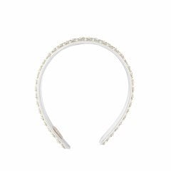 Slim Pearltia İncili Beyaz Saten Taç