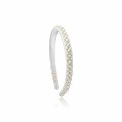Slim Pearltia İncili Beyaz Saten Taç