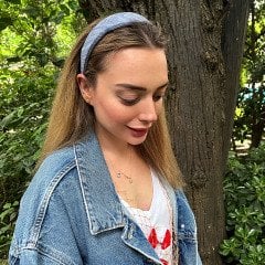 Tia Mavi Keten Taç